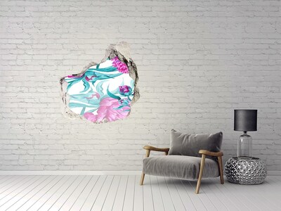 Adesivo effetto buco nel muro Giardino fiorito dietro il muro