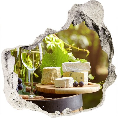 Trompe l'oeil buco nel muro Piaceri del formaggio al sole