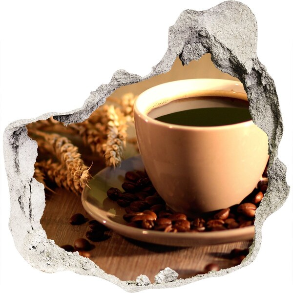 Finto buco nel muro 3D Caffè con chicchi
