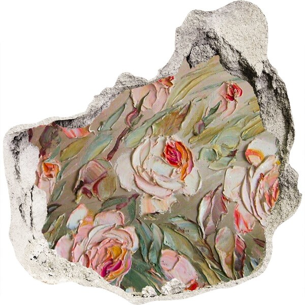 Adesivo effetto buco nel muro Un giardino fiorito in un muro in rovina