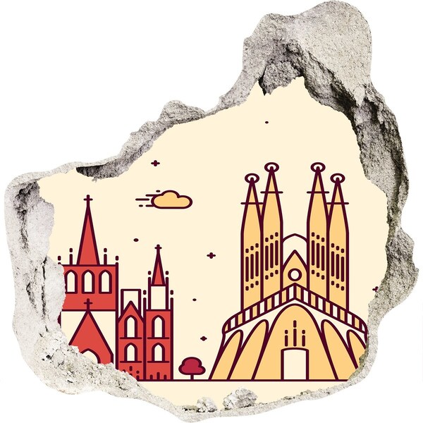 Finto buco nel muro 3D Architettura Catalana