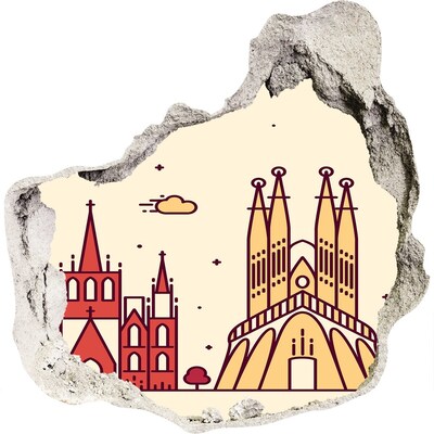 Finto buco nel muro 3D Architettura Catalana