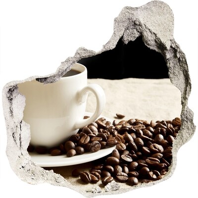Adesivo effetto buco nel muro Caffè nel cuore del muro