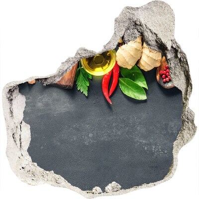 Adesivo effetto buco nel muro Sapori di cucina da oltre il muro