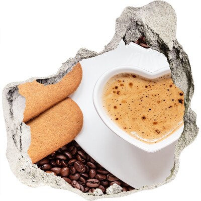 Trompe l'oeil buco nel muro Caffè con biscotti