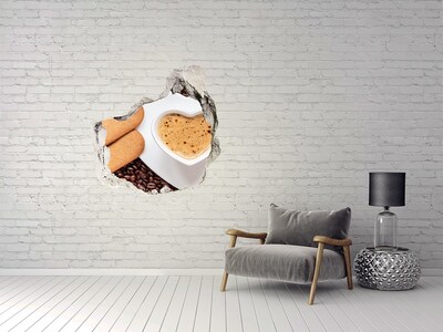 Trompe l'oeil buco nel muro Caffè con biscotti
