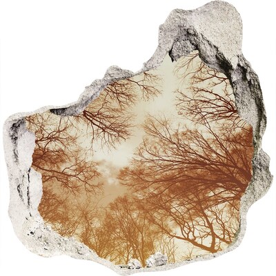 Finto buco nel muro 3D Riflesso degli alberi in un muro in rovina