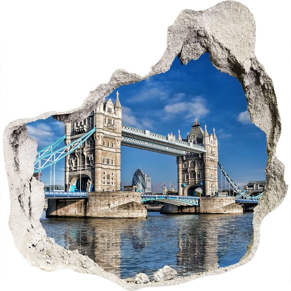 Trompe l'oeil buco nel muro Tower Bridge a Londra