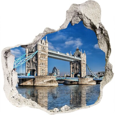 Trompe l'oeil buco nel muro Tower Bridge a Londra