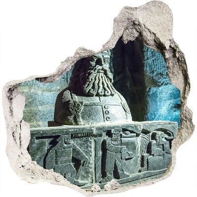 Trompe l'oeil buco nel muro Antica scultura rupestre