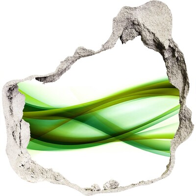 Trompe l'oeil buco nel muro Onda verde nel buco nel muro