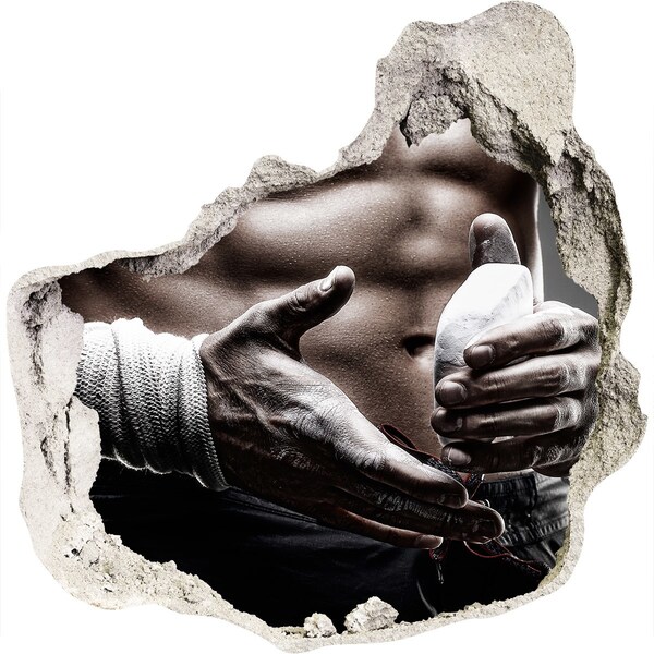 Trompe l'oeil buco nel muro Campione di arti marziali