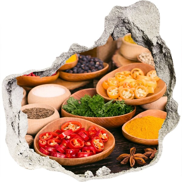 Finto buco nel muro 3D Una cucina piena di spezie