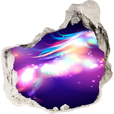 Trompe l'oeil buco nel muro Un'esplosione cosmica di colori