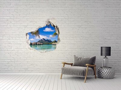 Trompe l'oeil buco nel muro Paradiso tropicale insulare