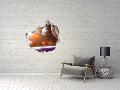 Adesivo effetto buco nel muro Avventura spaziale