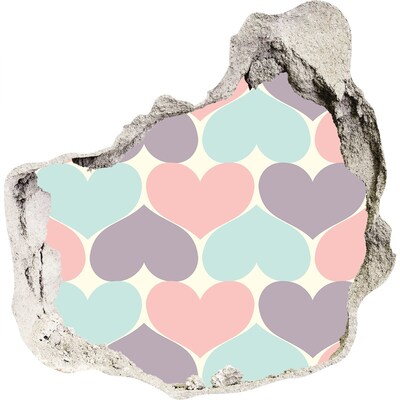 Trompe l'oeil buco nel muro Cuore di cemento