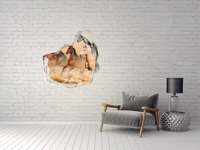 Finto buco nel muro 3D Cavalli al galoppo nella natura selvaggia