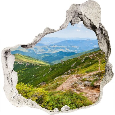 Adesivo effetto buco nel muro Paesaggio montano con un sentiero