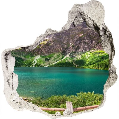 Finto buco nel muro 3D Paesaggio montano in riva al lago