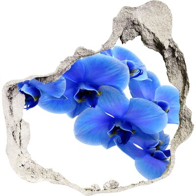 Adesivo effetto buco nel muro Fiori di orchidea in un buco nel muro