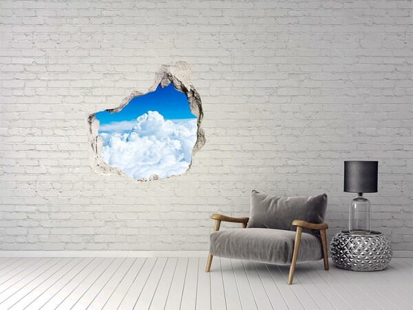 Trompe l'oeil buco nel muro Il cielo è pieno di nuvole