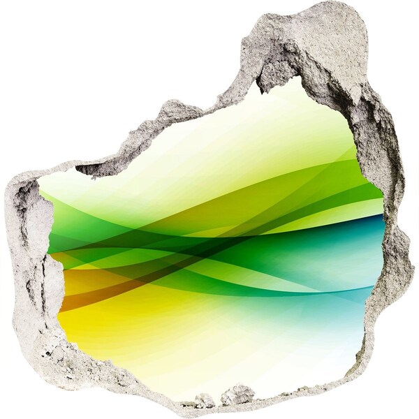 Trompe l'oeil buco nel muro Paesaggio colorato dietro il muro