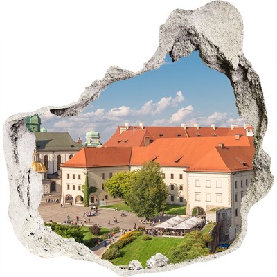 Trompe l'oeil buco nel muro Città vecchia di Cracovia