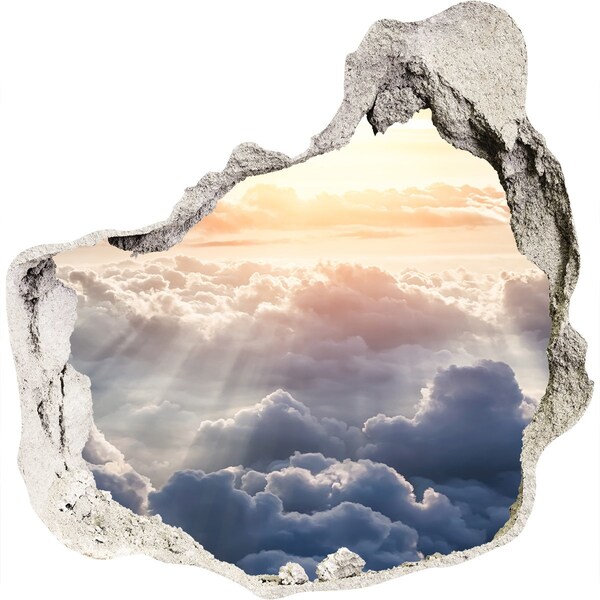 Finto buco nel muro 3D Il cielo è pieno di nuvole