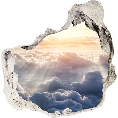 Finto buco nel muro 3D Il cielo è pieno di nuvole