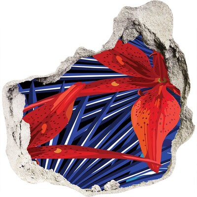 Trompe l'oeil buco nel muro Un'esplosione floreale di colore