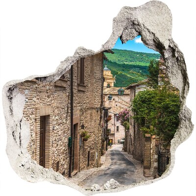 Finto buco nel muro 3D Un'incantevole cittadina in Toscana