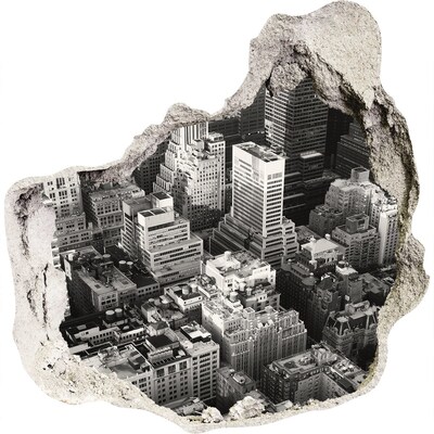 Adesivo effetto buco nel muro Vista della giungla urbana