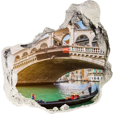 Finto buco nel muro 3D Ponte di Rialto a Venezia