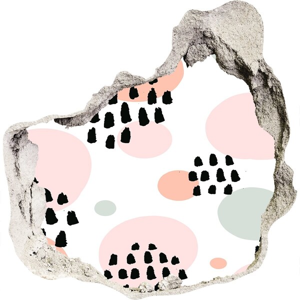 Trompe l'oeil buco nel muro Un buco nel muro con macchie colorate