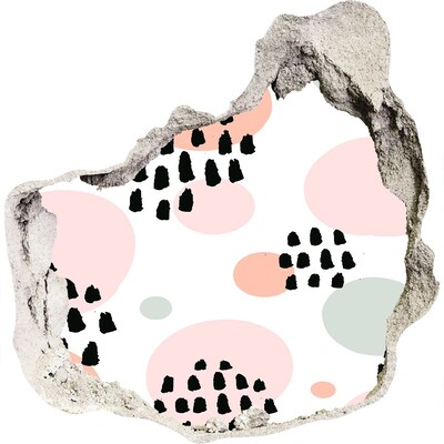 Trompe l'oeil buco nel muro Un buco nel muro con macchie colorate