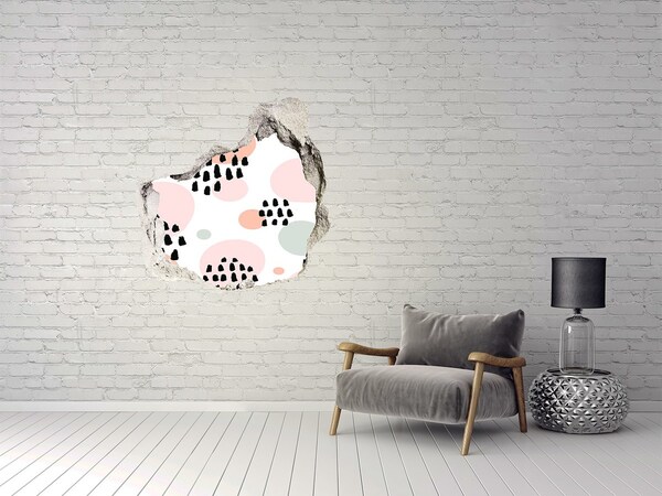Trompe l'oeil buco nel muro Un buco nel muro con macchie colorate
