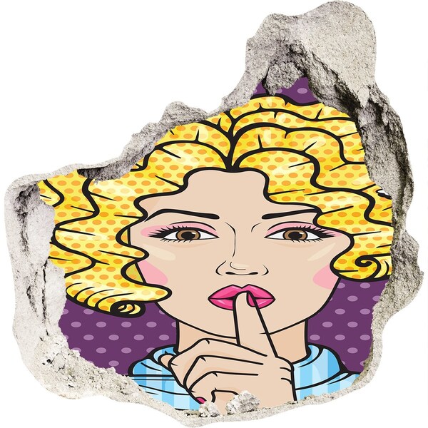 Trompe l'oeil buco nel muro Una donna dal sorriso misterioso