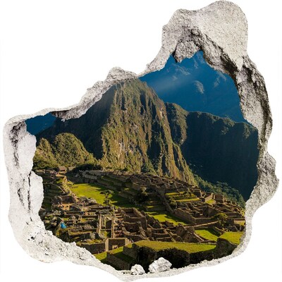 Trompe l'oeil buco nel muro Monumenti Inca a Machu Picchu