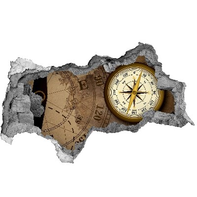 Adesivo effetto buco nel muro Mappa del tesoro perduto