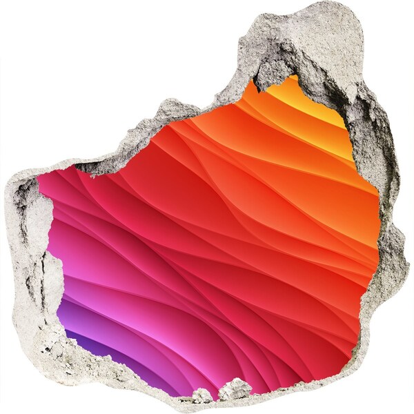 Trompe l'oeil buco nel muro Un'onda di colore in un buco nel muro