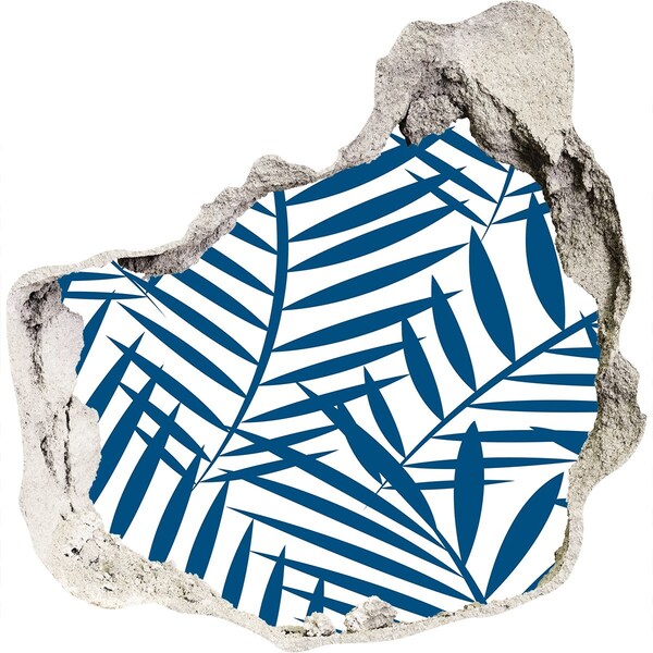 Finto buco nel muro 3D Foglie tropicali in un buco nel muro