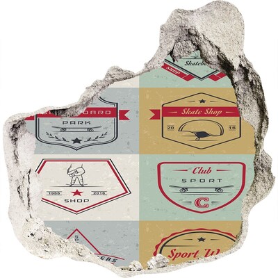 Trompe l'oeil buco nel muro Skatepark in città