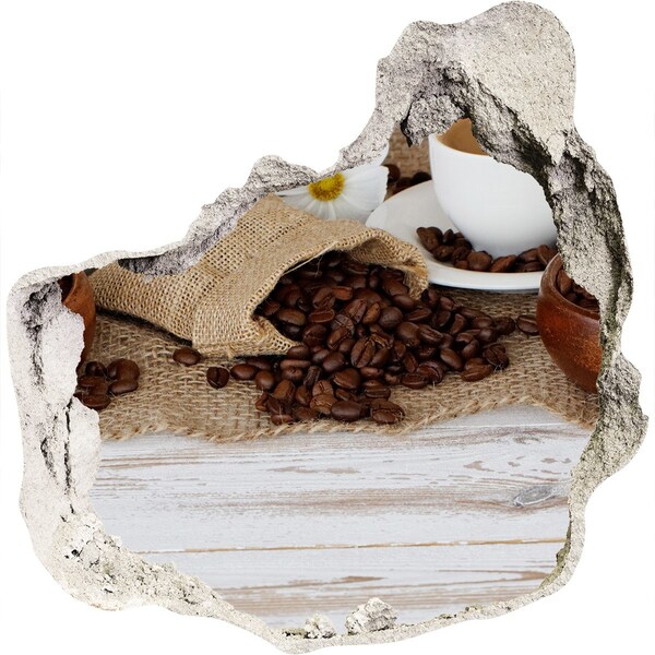 Trompe l'oeil buco nel muro Caffè in un ambiente naturale