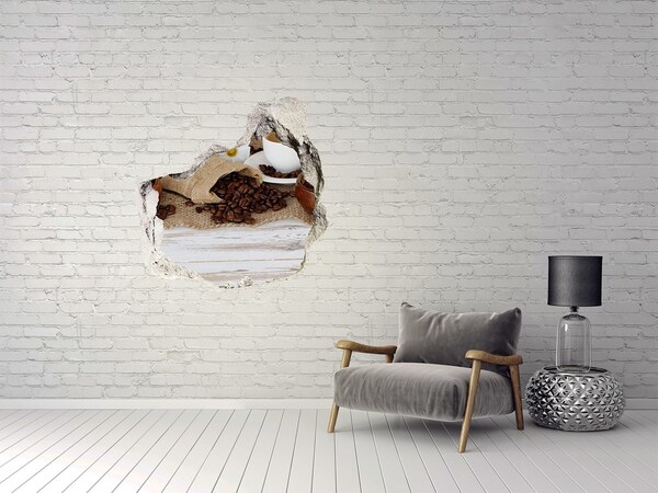 Trompe l'oeil buco nel muro Caffè in un ambiente naturale