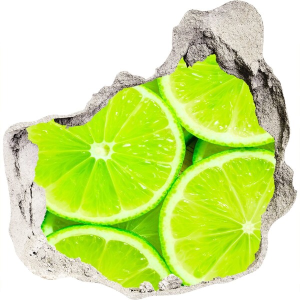 Finto buco nel muro 3D Lime succosi in un buco nel muro