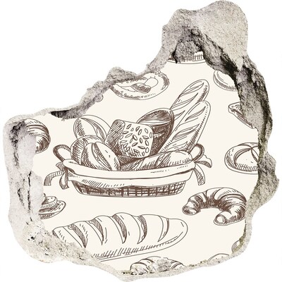 Finto buco nel muro 3D Cestino con il pane