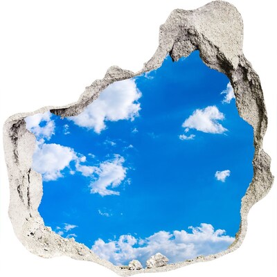Trompe l'oeil buco nel muro Cielo azzurro con nuvole