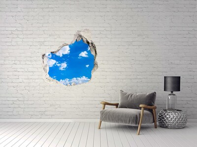 Trompe l'oeil buco nel muro Cielo azzurro con nuvole