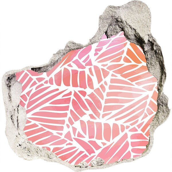 Finto buco nel muro 3D Motivo a foglie tropicali